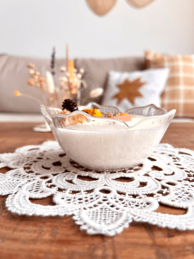 ✨ Bougie Sucre d'orge - grand ramequin "fleur pétale pointus"