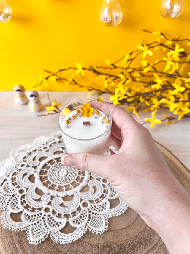 🌼 Bougie Citronnelle - petit verre "facettes"