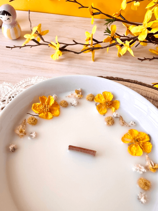 🌼 Bougie Citronnelle - tasse à thé "sur pied"