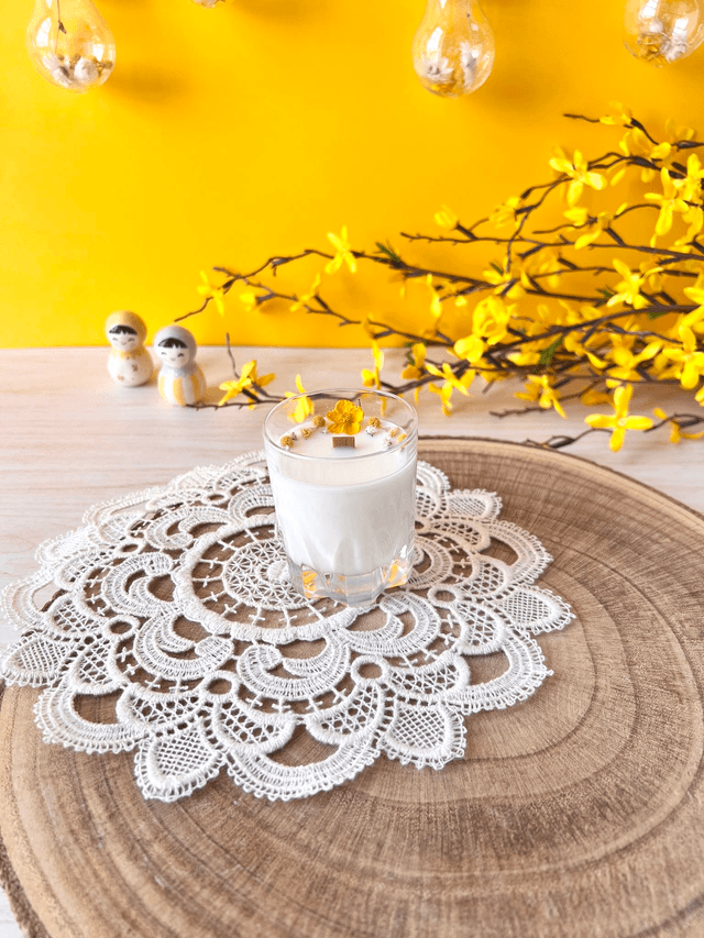 🌼 Bougie Citronnelle - petit verre "facettes"