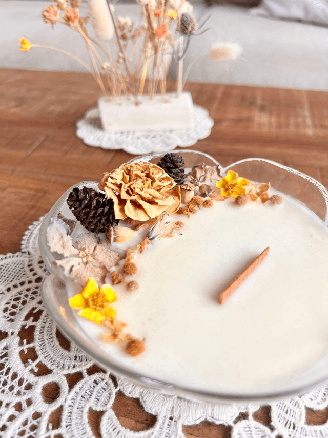 ✨ Bougie Sucre d'orge - grand ramequin "fleur pétale rond"