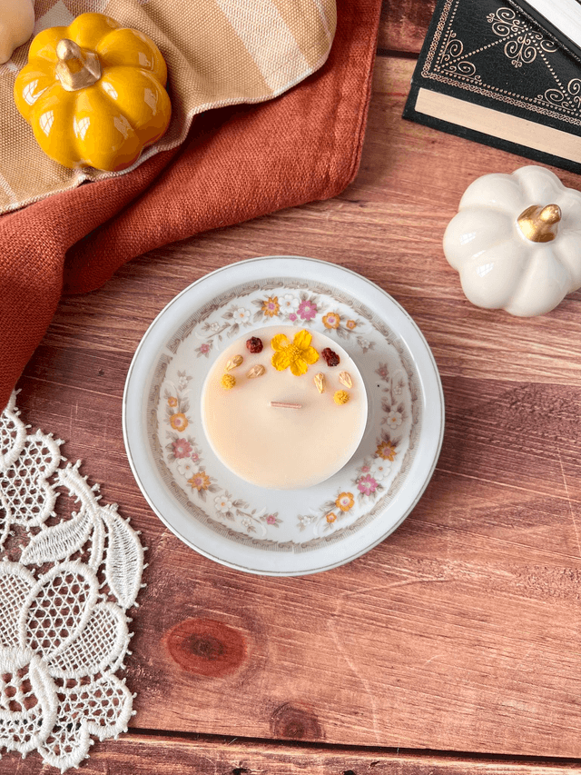 🍁 Maxi bougie fleurie - parfum Café