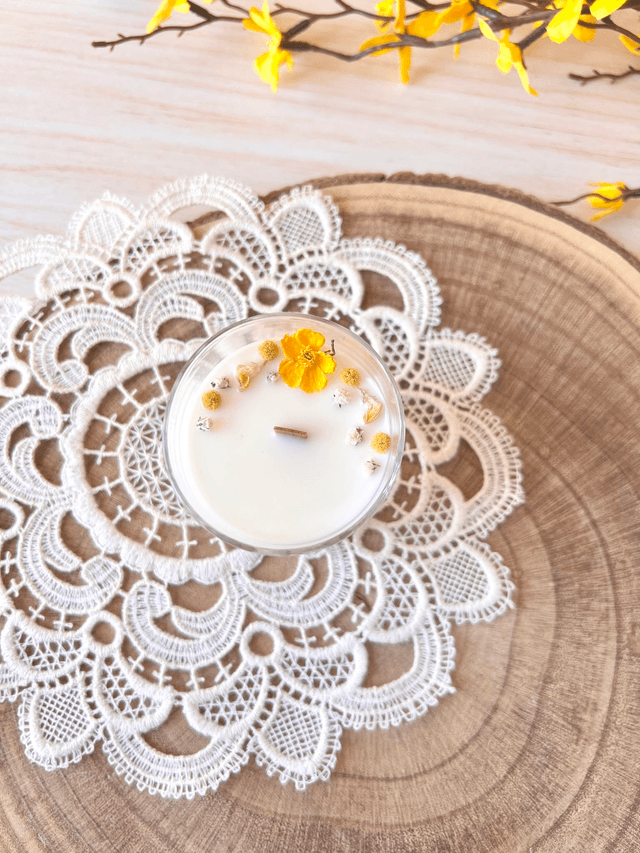 🌼 Bougie Citronnelle - petit verre "facettes"