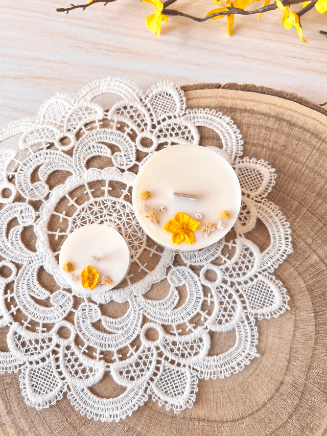 🌼 Maxi bougie fleurie - parfum Citronnelle