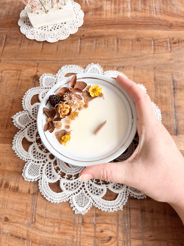 ✨ Bougie Sucre d'orge - petit bol "liseré doré"