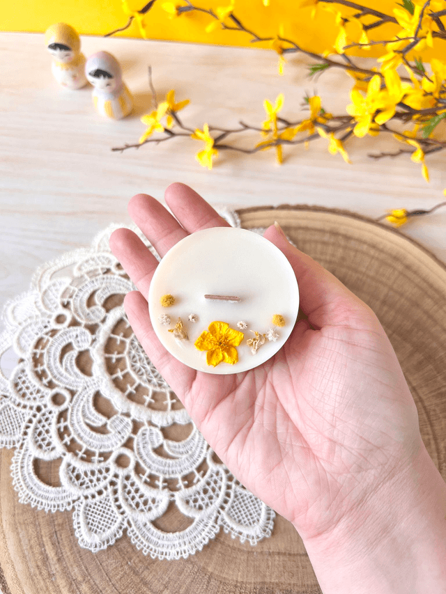 🌼 Maxi bougie fleurie - parfum Citronnelle