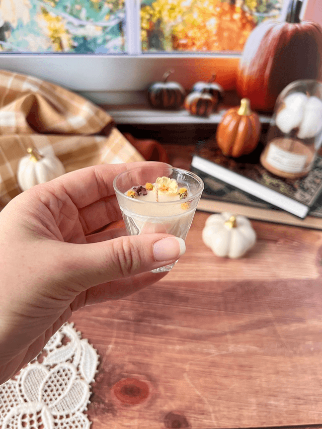 🍁 Bougie Thé noir vanille - mini verre "facettes"