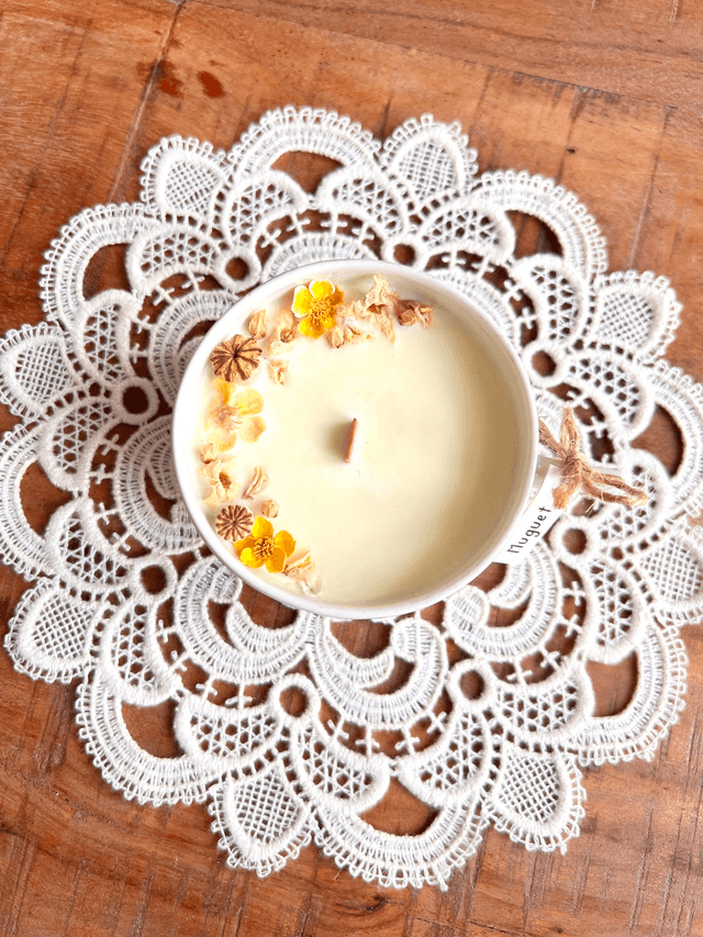 ✨ Bougie Muguet - tasse à thé "facettes"