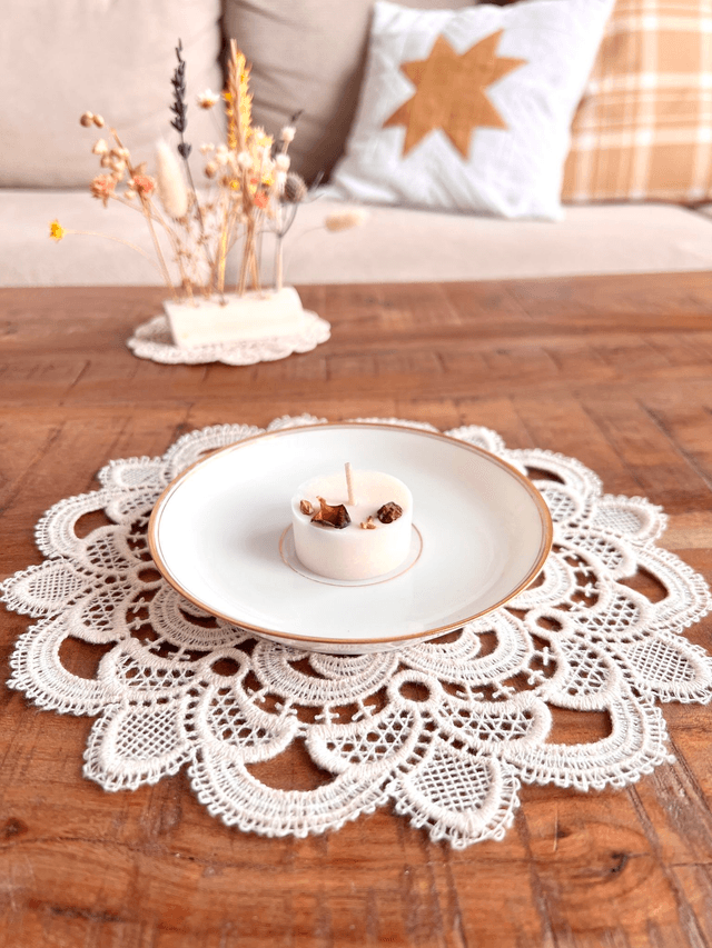 ✨ Sous tasse - en porcelaine "double liseré or"