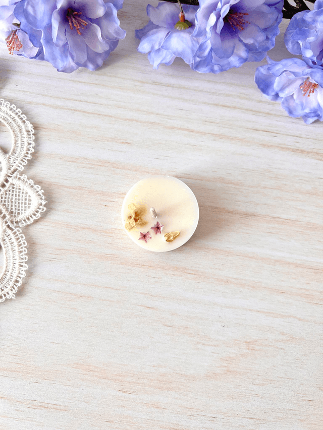 🌸 Mini bougie fleurie - parfum Orchidée Blanche (à l'unité)