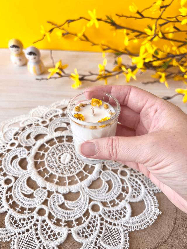 🌼 Bougie Citronnelle - mini verre "facettes"