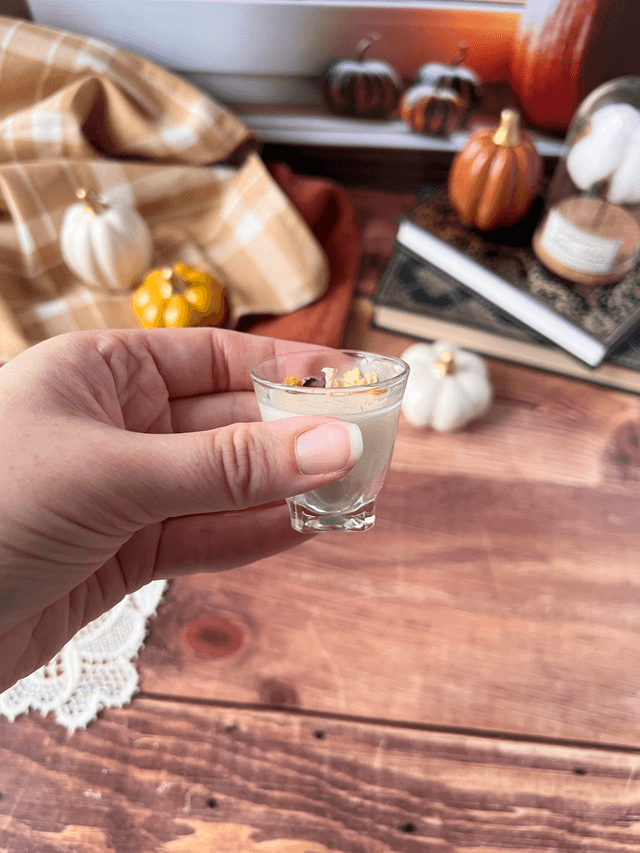🍁 Bougie Thé noir vanille - mini verre "pied carré"