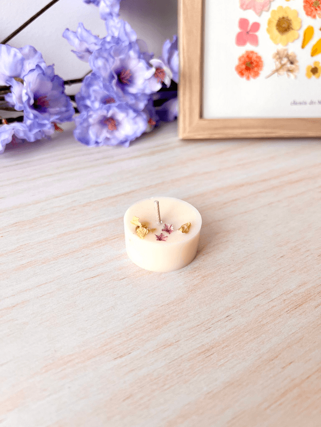 🌸 Mini bougie fleurie - parfum Orchidée Blanche (à l'unité)