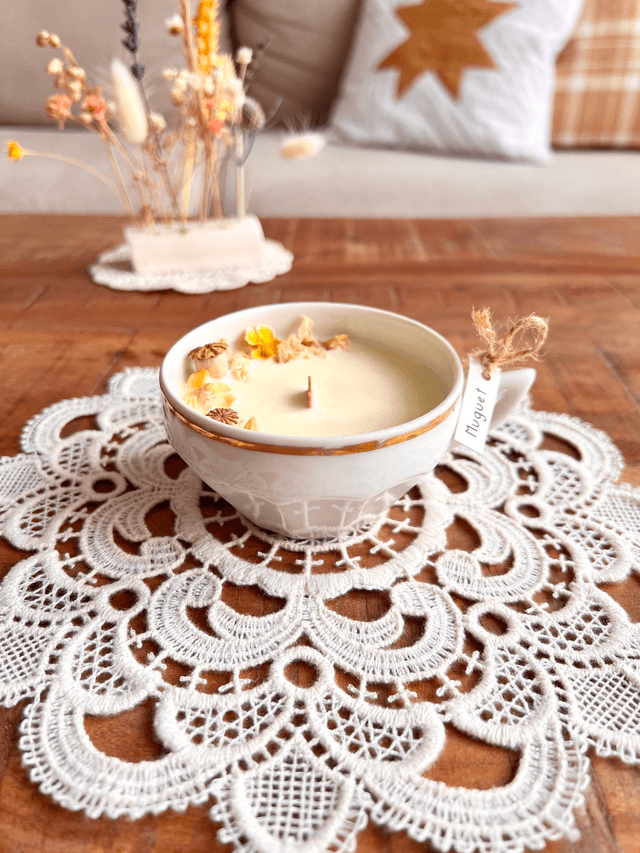 ✨ Bougie Muguet - tasse à thé "facettes"