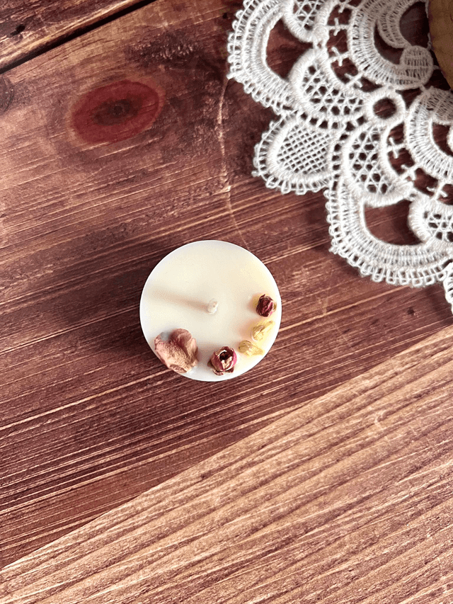 ❤️ Mini bougie fleurie - parfum Douce Lueur (à l'unité)