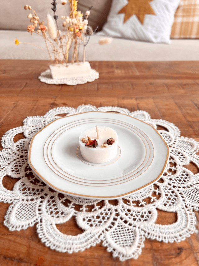 ✨ Sous tasse - en porcelaine "triple liseré or"