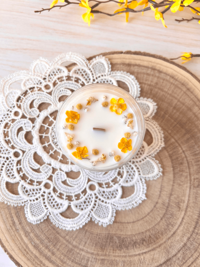 🌼 Bougie Citronnelle - grand verre "facettes" 