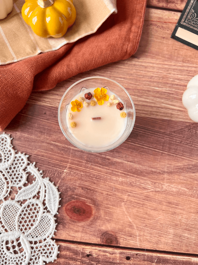 🍁 Bougie Café - verre "facettes"