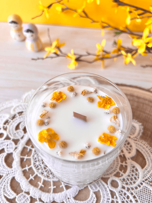🌼 Bougie Citronnelle - grand verre "facettes" 