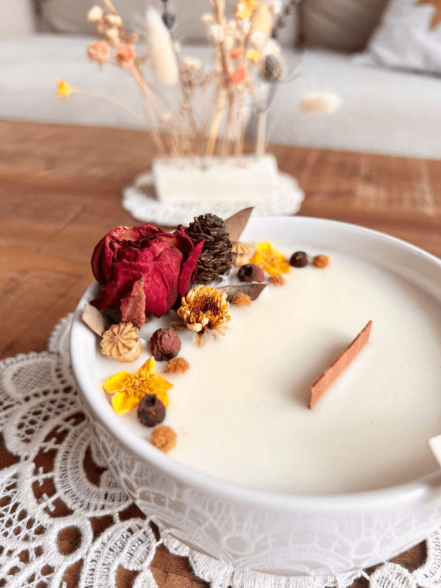 ✨ Bougie Sucre d'orge - grande tasse à thé "blanche"