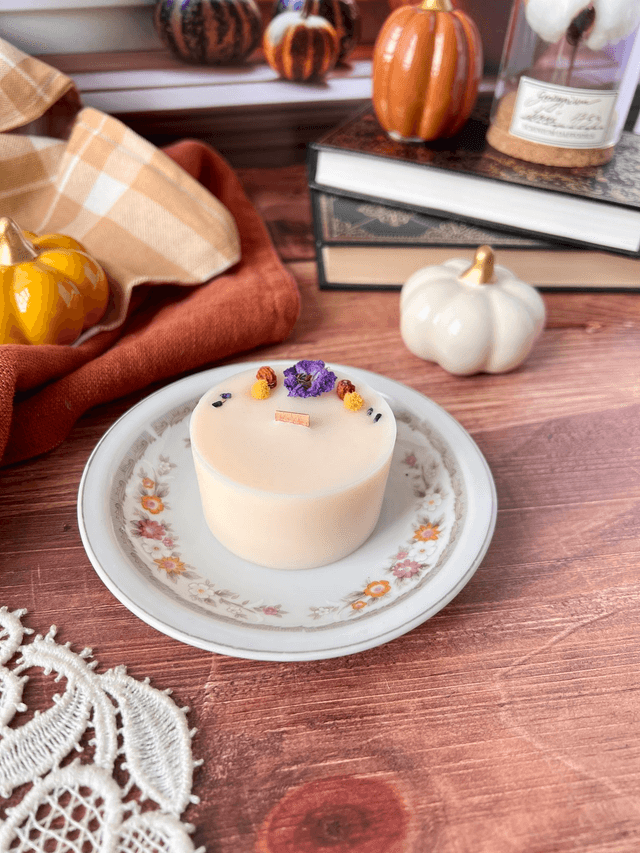 🍁 Maxi bougie fleurie - parfum Citrouille merveilleuse