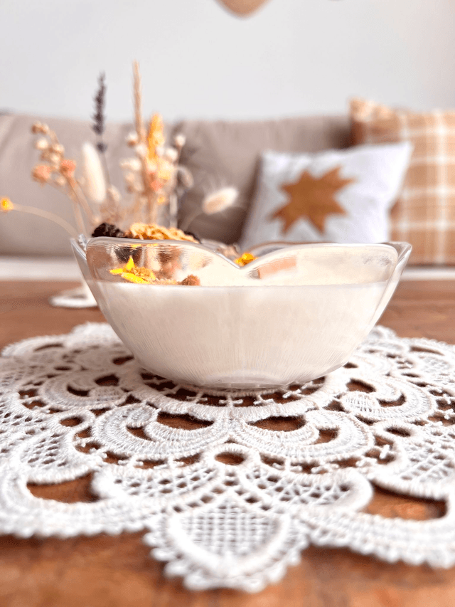 ✨ Bougie Sucre d'orge - grand ramequin "fleur pétale rond"