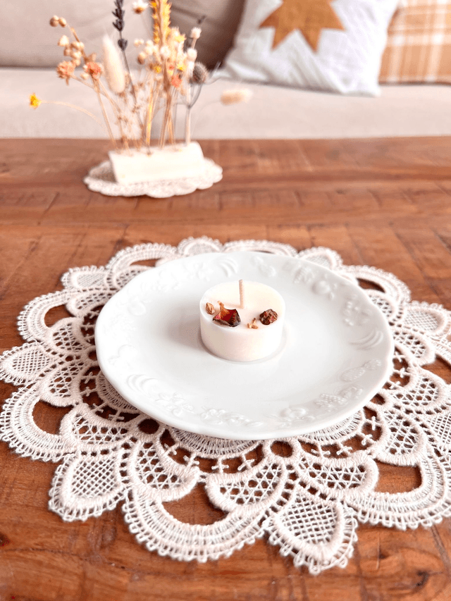✨ Sous tasse - en porcelaine "motifs fruits en relief"