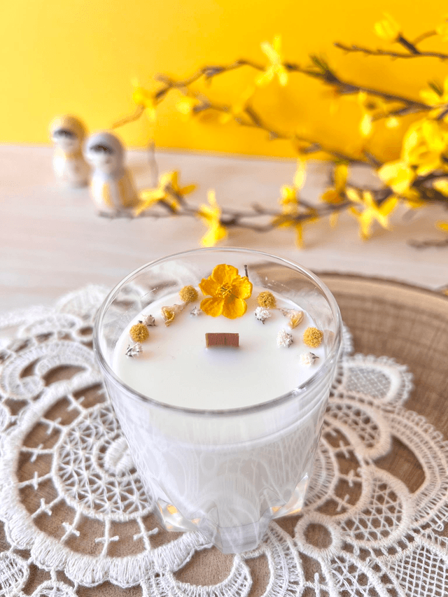 🌼 Bougie Citronnelle - petit verre "facettes"