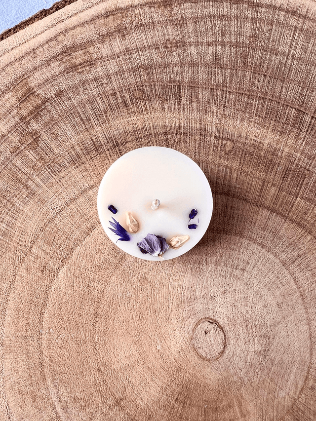💙 Mini bougie fleurie - parfum Fleur de Lin - à l'unité