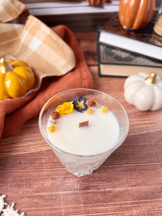 🍁 Bougie Brume matinale - verre "facettes"