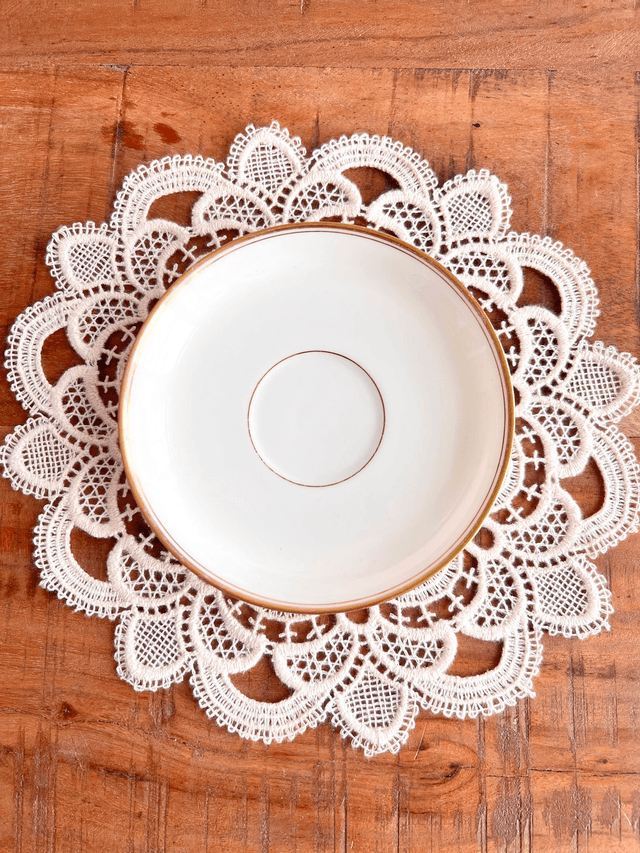 ✨ Sous tasse - en porcelaine "double liseré or"