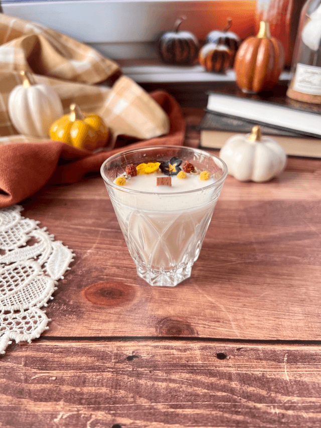 🍁 Bougie Brume matinale - verre &quot;facettes&quot;
